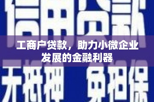 湘东工商户贷款，助力小微企业发展的金融利器