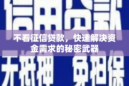 湘东不看征信贷款，快速解决资金需求的秘密武器