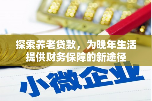 湘东探索养老贷款，为晚年生活提供财务保障的新途径