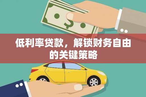 湘东低利率贷款，解锁财务自由的关键策略