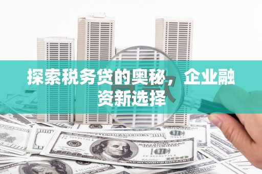 湘东探索税务贷的奥秘，企业融资新选择