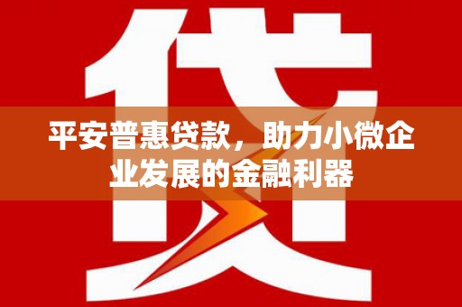 湘东平安普惠贷款，助力小微企业发展的金融利器
