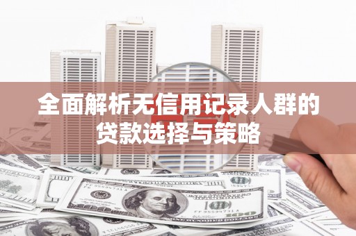湘东全面解析无信用记录人群的贷款选择与策略